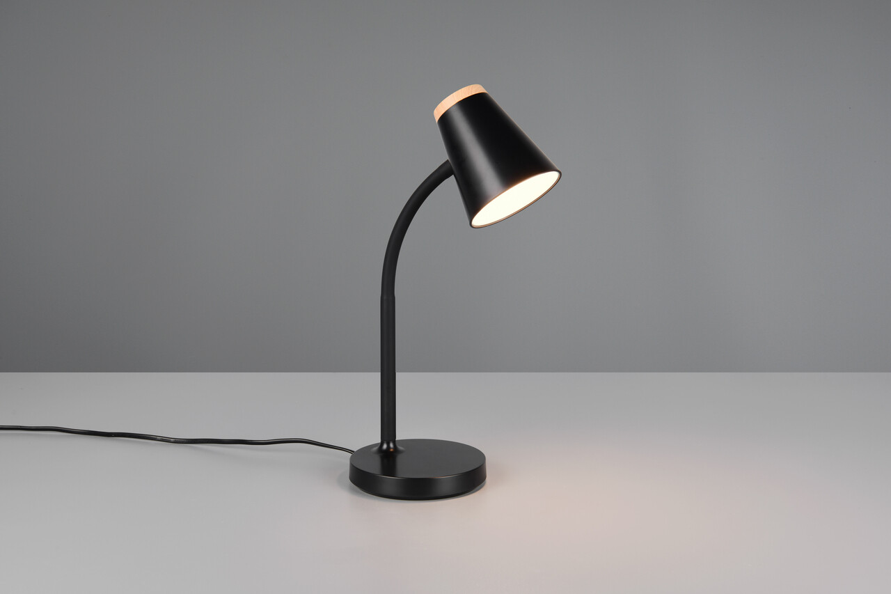 Lampa de masa Pongo, RL, 13x36 cm, 4.5W, 1x SMD, plastic, negru/natur - imagine 6